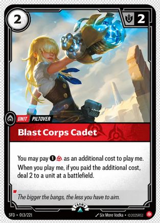 Blast Corps Cadet (013/221) - Riftbound Organized Play Promotional Cards Foil
