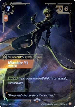 Master Yi - Honed (009/024) - Riftbound Organized Play Promotional Cards Foil