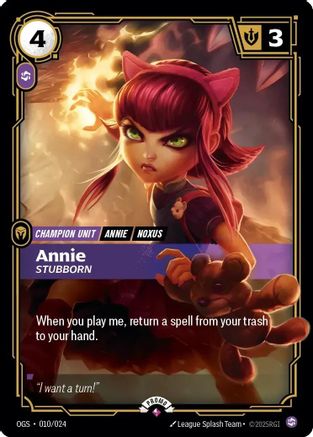 Annie - Stubborn (010/024) - Riftbound Organized Play Promotional Cards Foil