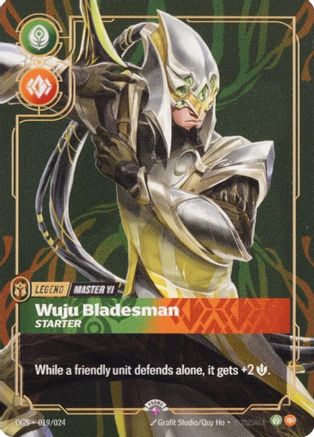 Master Yi - Wuju Bladesman (Metal) (Prize Wall) (019/024) - Riftbound Organized Play Promotional Cards