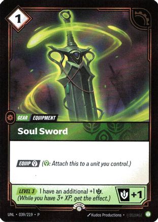 Soul Sword (039/219) - Riftbound Organized Play Promotional Cards Foil