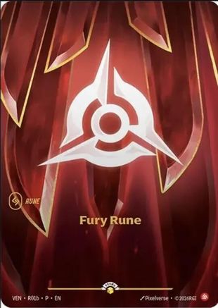 Fury Rune (Vendetta) (R01b) - Riftbound Organized Play Promotional Cards Foil