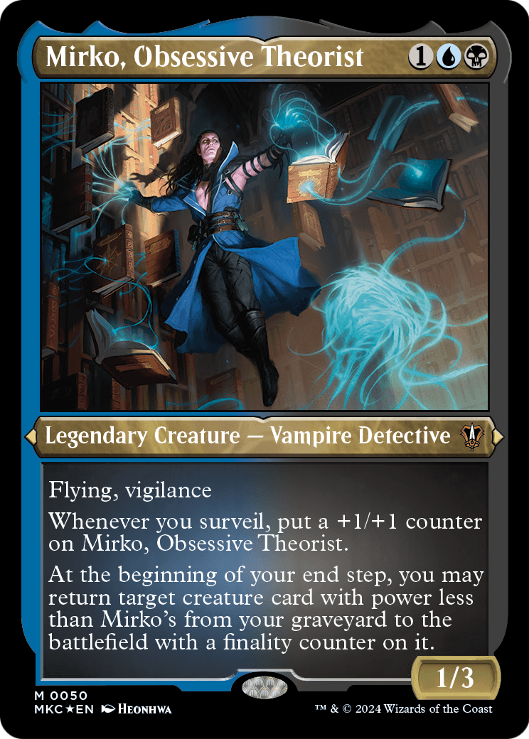 Mirko, Obsessive Theorist (Display Commander) - Thick Stock (MKC-050) [Murders at Karlov Manor Commander] Foil