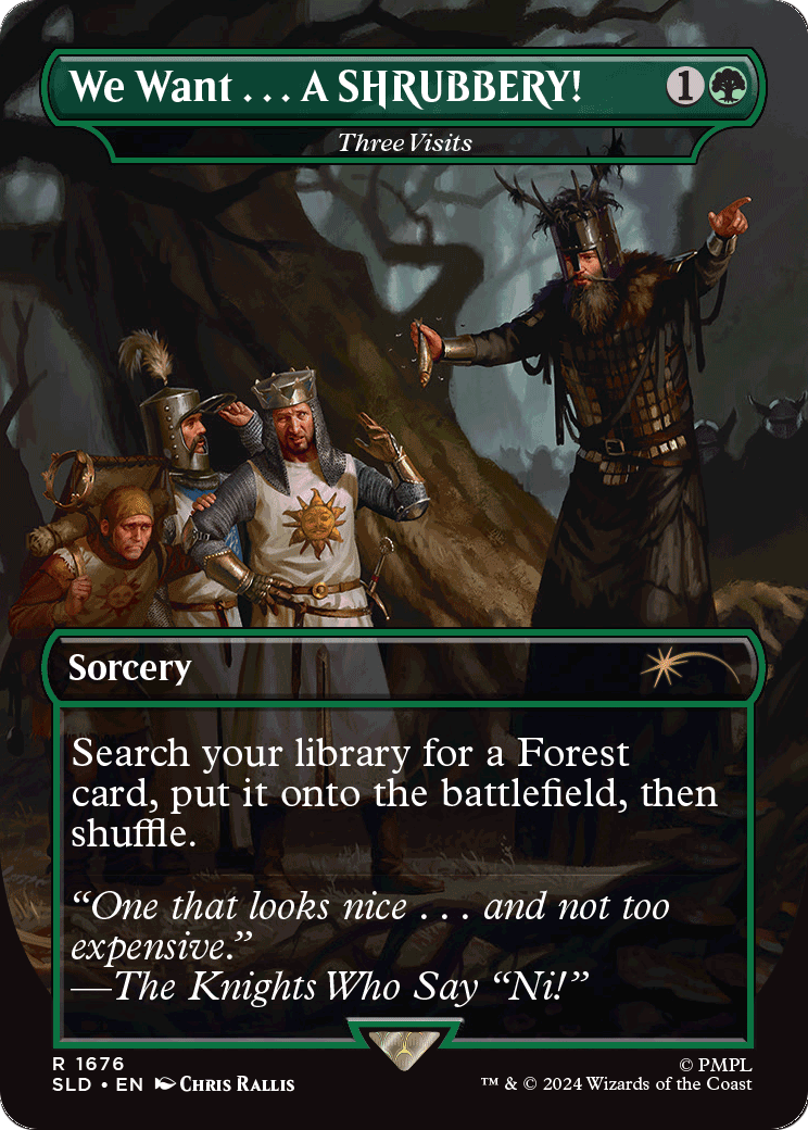 We Want...A SHRUBBERY! - Three Visits (SLD-1676) (Borderless) [Secret Lair Drop] Foil