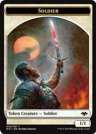 Soldier // Emblem - Serra the Benevolent Double-Sided Token (MH1-4 // 20) [Modern Horizons]