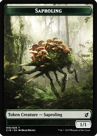Saproling // Manifest Double-Sided Token (C19-19 // 28) [Commander 2019]