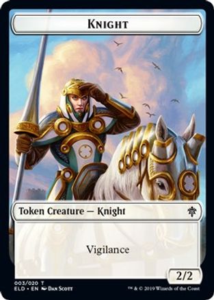 Knight // Food (016) Double-Sided Token (ELD-3 // 16) [Throne of Eldraine] Foil