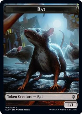 Rat // Food (017) Double-Sided Token (ELD-6 // 17) [Throne of Eldraine] Foil