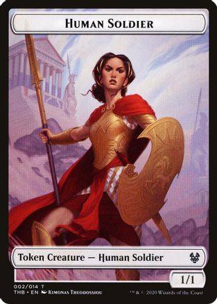 Human Soldier // Wolf Double-Sided Token (THB-2 // 11) [Theros Beyond Death Tokens] Foil