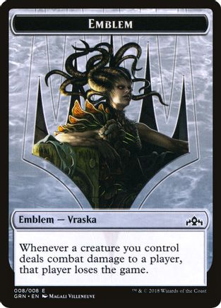 Emblem - Vraska // Human Double-Sided Token (Challenger 2020) (UMP-8 // 2) [Unique and Miscellaneous Promos]