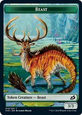 Beast // Human Soldier (005) Double-sided Token [Ikoria: Lair of Behemoths] Foil