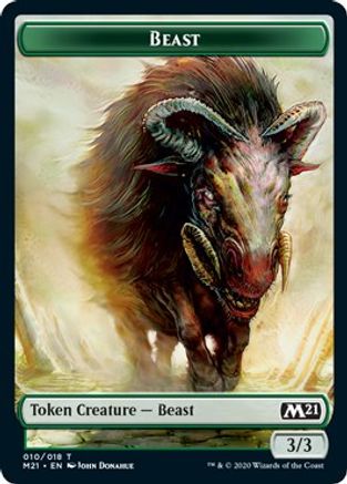 Beast // Construct Double-sided Token (M21-010) [Core Set 2021] Foil