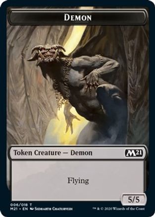 Demon // Pirate Double-sided Token (M21-006) [Core Set 2021] Foil