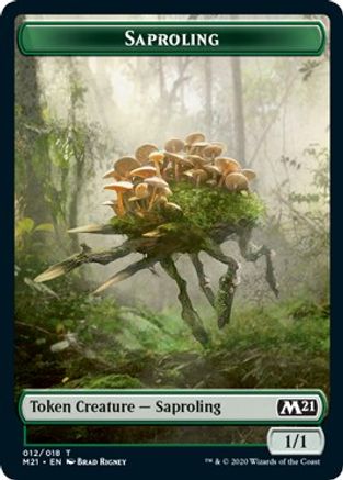 Saproling // Zombie Double-sided Token (M21-012) [Core Set 2021] Foil