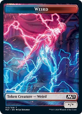 Weird // Zombie Double-sided Token (M21-013) [Core Set 2021] Foil