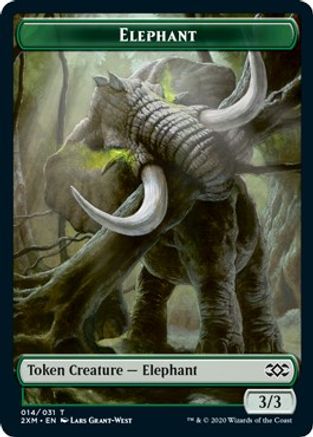 Elephant // Tuktuk the Returned Double-Sided Token (2XM-14 // 28) [Double Masters] Foil