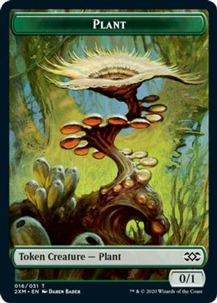 Plant // Saproling Double-Sided Token (2XM-16 // 17) [Double Masters] Foil