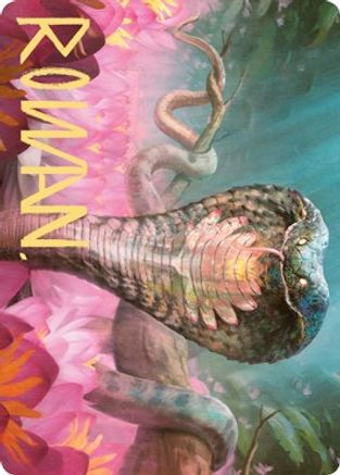 Lotus Cobra Art Card (Gold-Stamped Signature) (ASZNR-071) [Art Series: Zendikar Rising]