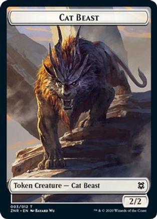 Cat Beast // Construct Double-sided Token [Zendikar Rising] Foil