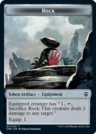 Rock // Treasure Double-Sided Token (CMR-11 // 12) [Commander Legends] Foil