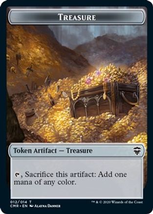 Treasure // Zombie Double-Sided Token (CMR-12 // 6) [Commander Legends] Foil