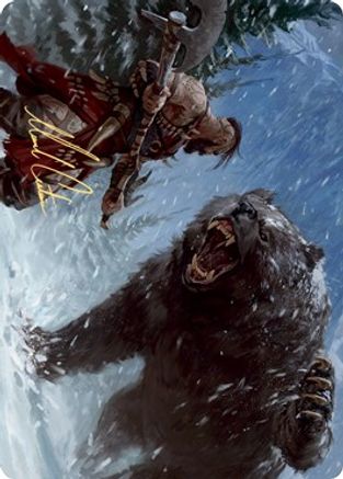 Blizzard Brawl Art Card (Gold-Stamped Signature) (ASKHM-041) [Art Series: Kaldheim]