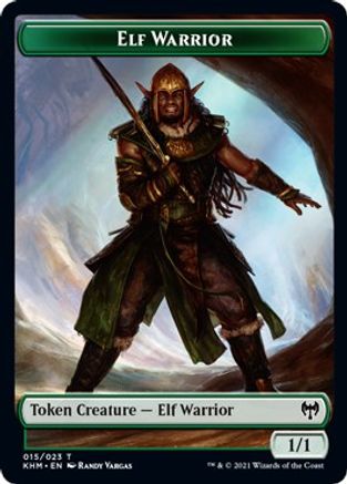 Elf Warrior // Replicated Ring Double-Sided Token (KHM-15 // 18) [Kaldheim] Foil