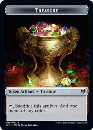 Treasure // Emblem - Tibalt, Cosmic Impostor Double-Sided Token (KHM-19 // 21) [Kaldheim] Foil
