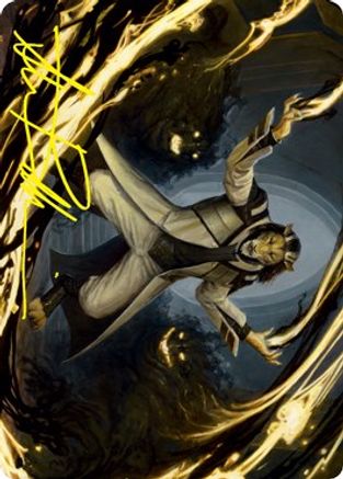 Leonin Lightscribe Art Card (Gold-Stamped Signature) (ASSTX-003) [Art Series: Strixhaven]