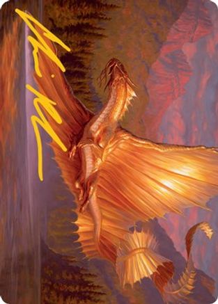 Adult Gold Dragon Art Card (Gold-Stamped Signature) (ASAFR-058) [Art Series: Adventures in the Forgotten Realms]