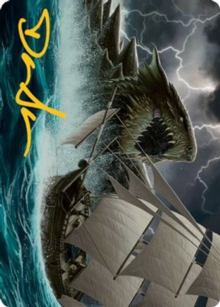Dragon Turtle Art Card (Gold-Stamped Signature) (ASAFR-010) [Art Series: Adventures in the Forgotten Realms]