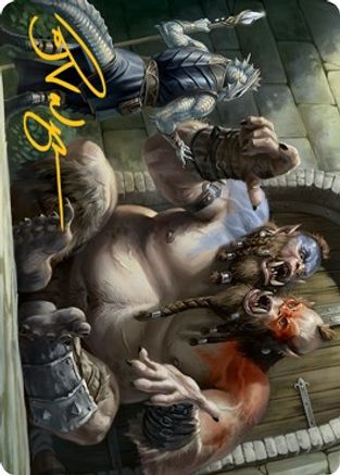 Ettin Art Card (Gold-Stamped Signature) (ASAFR-013) [Art Series: Adventures in the Forgotten Realms]