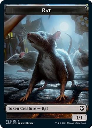 Rat // Zombie Double-Sided Token (AFC-5 // 9) [Commander: Adventures in the Forgotten Realms]