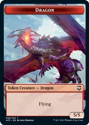 Dragon // Dragon Spirit Double-Sided Token (AFC-6 // 9) [Commander: Adventures in the Forgotten Realms]