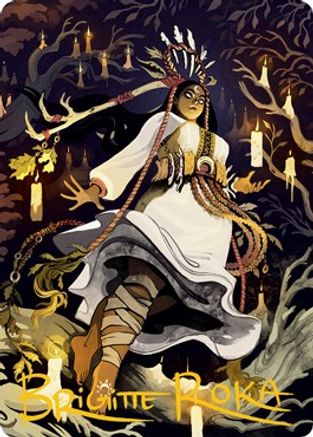 Candlegrove Witch Art Card (76/81) (Gold-Stamped Signature) (ASMID-076) [Art Series: Innistrad: Midnight Hunt]