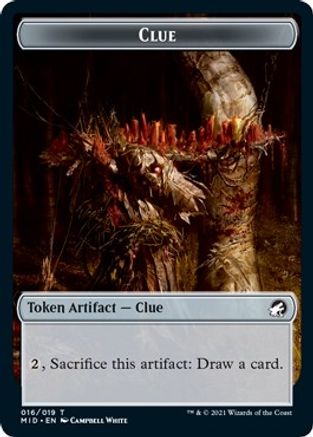 Clue // Insect Double-Sided Token (MID-16 // 9) [Innistrad: Midnight Hunt] Foil