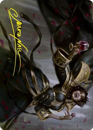 Bloodcrazed Socialite Art Card (Gold-Stamped Signature) (ASVOW-028) [Art Series: Innistrad: Crimson Vow]