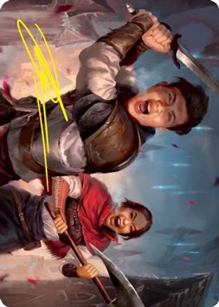 Daybreak Combatants Art Card (Gold-Stamped Signature) (ASVOW-042) [Art Series: Innistrad: Crimson Vow]