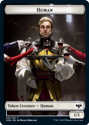 Human (001) // Spirit (002) Double-Sided Token (VOW-1 // 2) [Innistrad: Crimson Vow] Foil