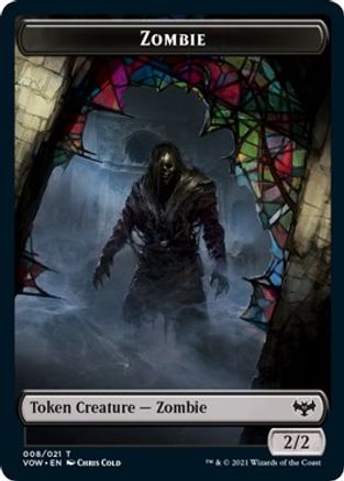 Zombie (008) // Dragon Illusion Double-Sided Token (VOW-8 // 9) [Innistrad: Crimson Vow] Foil