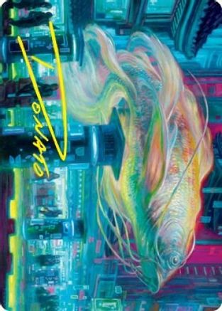 Skyswimmer Koi Art Card (Gold-Stamped Signature) (ASNEO-003) [Art Series: Kamigawa: Neon Dynasty]