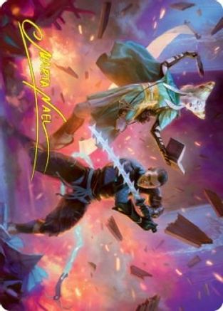 Explosive Entry Art Card (Gold-Stamped Signature) (ASNEO-013) [Art Series: Kamigawa: Neon Dynasty]