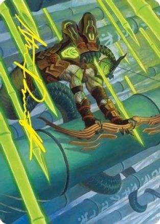 Bamboo Grove Archer Art Card (Gold-Stamped Signature) (ASNEO-020) [Art Series: Kamigawa: Neon Dynasty]