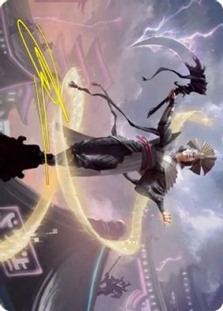 Naomi, Pillar of Order Art Card (Gold-Stamped Signature) (ASNEO-035) [Art Series: Kamigawa: Neon Dynasty]