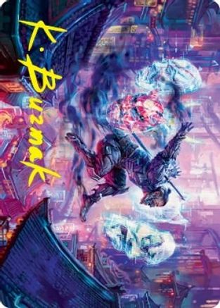 Thousand-Faced Shadow Art Card (Gold-Stamped Signature) (ASNEO-037) [Art Series: Kamigawa: Neon Dynasty]