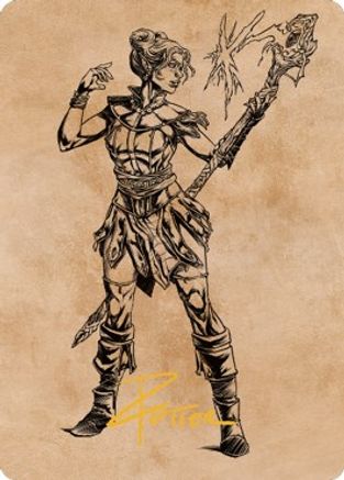 Neera, Wild Mage Art Card (Gold-Stamped Signature) (ASCLB-074) [Art Series: Commander Legends: Battle for Baldur's Gate]