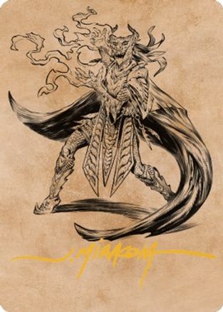 Livaan, Cultist of Tiamat Art Card (Gold-Stamped Signature) (ASCLB-055) [Art Series: Commander Legends: Battle for Baldur's Gate]