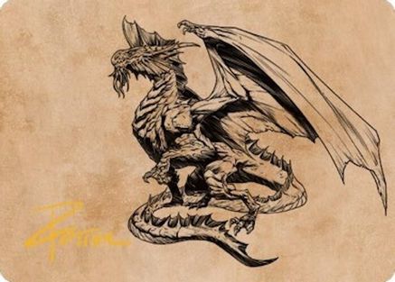 Ancient Silver Dragon Art Card (47/81) (Gold-Stamped Signature) (ASCLB-047) [Art Series: Commander Legends: Battle for Baldur's Gate]