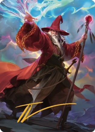 Elminster Art Card (36/81) (Gold-Stamped Signature) (ASCLB-036) [Art Series: Commander Legends: Battle for Baldur's Gate]