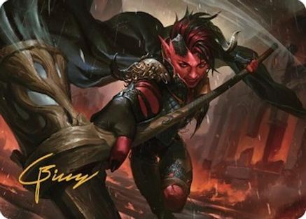Karlach, Fury of Avernus Art Card (34/81) (Gold-Stamped Signature) (ASCLB-034) [Art Series: Commander Legends: Battle for Baldur's Gate]